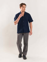 Load image into Gallery viewer, Navy Textured Shirt