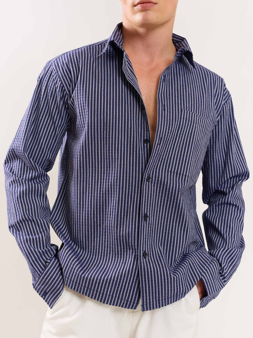 Blue Striped Holiday Shirt ( Pre-Order )