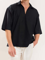 Load image into Gallery viewer, Black Linen Pullover