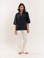 Load image into Gallery viewer, Black Linen Pullover