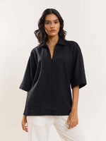 Load image into Gallery viewer, Black Linen Pullover