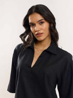 Load image into Gallery viewer, Black Linen Pullover