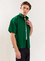 Load image into Gallery viewer, Forest Green Cropped Shirt