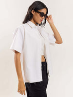 Load image into Gallery viewer, White Cropped Shirt