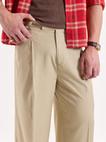 Load image into Gallery viewer, Beige Baggy Fit Trousers