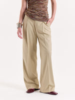 Load image into Gallery viewer, Beige Baggy Fit Trousers