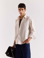 Load image into Gallery viewer, Relaxed Fit Beige Striped Shirt