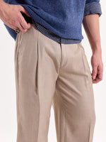 Load image into Gallery viewer, Beige Textured Baggy Fit Trousers