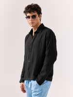 Load image into Gallery viewer, Black Gauze Holiday Shirt