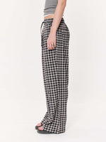 Load image into Gallery viewer, Black Checkered Seersucker Pull-on Pants