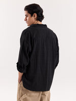 Load image into Gallery viewer, Black Checkered Textured Cropped Shirt