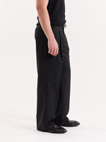 Load image into Gallery viewer, Black Pinstriped Baggy Fit Trousers