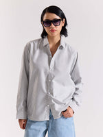 Load image into Gallery viewer, Relaxed Fit Black Striped Shirt