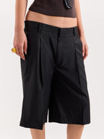 Load image into Gallery viewer, Black Trouser Shorts