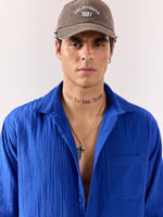 Load image into Gallery viewer, Royal Blue Gauze Holiday Shirt (Pre-order)
