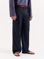 Load image into Gallery viewer, Blue Baggy Fit Trousers