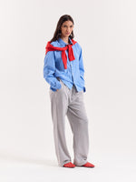 Load image into Gallery viewer, Blue Box Checkered Cropped Shirt