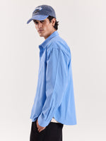 Load image into Gallery viewer, Blue Box Checkered Cropped Shirt