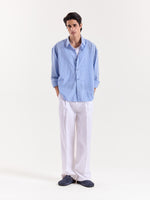 Load image into Gallery viewer, Blue Gingham Cropped Shirt