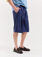 Load image into Gallery viewer, Blue Pinstriped Trouser Shorts