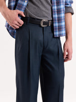 Load image into Gallery viewer, Blue Textured Baggy Fit Trousers