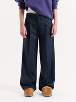Load image into Gallery viewer, Blue Textured Baggy Fit Trousers