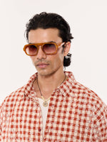 Load image into Gallery viewer, Brick Red Embroidered Gingham Cropped Shirt