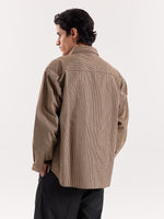 Load image into Gallery viewer, Brown Houndstooth Cropped Shirt