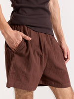 Load image into Gallery viewer, Brown Textured Shorts (Pre-order)