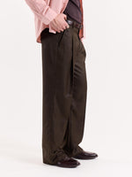 Load image into Gallery viewer, Brown Textured Baggy Fit Trousers