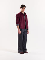 Load image into Gallery viewer, Burgundy Corduroy Oversized Shirt
