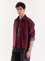 Load image into Gallery viewer, Burgundy Corduroy Oversized Shirt