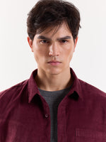 Load image into Gallery viewer, Burgundy Corduroy Oversized Shirt