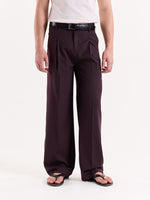 Load image into Gallery viewer, Burgundy Pinstriped Baggy Fit Trousers