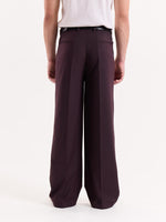 Load image into Gallery viewer, Burgundy Pinstriped Baggy Fit Trousers
