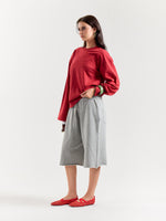 Load image into Gallery viewer, Cherry Red Loose Fit Cropped T-Shirt