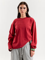 Load image into Gallery viewer, Cherry Red Loose Fit Cropped T-Shirt