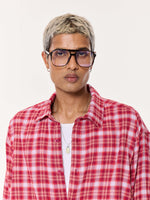 Load image into Gallery viewer, Cherry Red Oversized Cropped Gauze Shirt