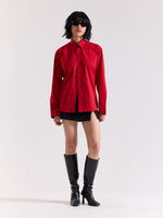 Load image into Gallery viewer, Cherry Red Poplin Shirt