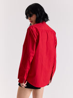 Load image into Gallery viewer, Cherry Red Poplin Shirt