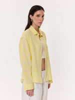 Load image into Gallery viewer, Classic Yellow Checkered Oversized Cropped Shirt