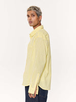 Load image into Gallery viewer, Classic Yellow Checkered Oversized Cropped Shirt