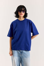 Load image into Gallery viewer, Electric Blue Loose Fit Cropped T-Shirt