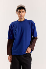 Load image into Gallery viewer, Electric Blue Loose Fit Cropped T-Shirt