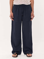 Load image into Gallery viewer, Dark Blue Gauze Pull-on Pants