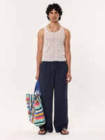 Load image into Gallery viewer, Dark Blue Gauze Pull-on Pants