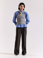 Load image into Gallery viewer, Dark Brown Pinstriped Baggy Fit Trousers