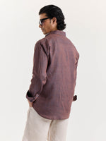 Load image into Gallery viewer, Brown Striped Irish Linen Shirt