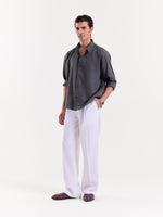 Load image into Gallery viewer, Dark Grey Linen Cropped Shirt