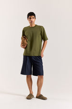 Load image into Gallery viewer, Olive Green Loose Fit Cropped T-Shirt